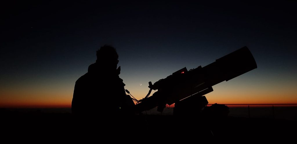 Telescope setup at the observatory