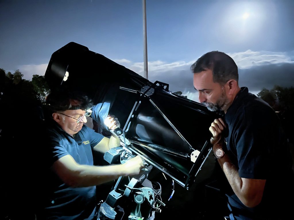 Telescope maintenance at Dark Sky Hosting observatory