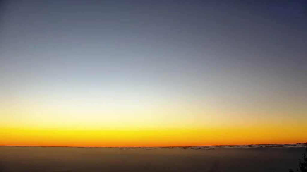 Sunset above the cloud inversion layer La Palma